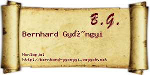 Bernhard Gyöngyi névjegykártya