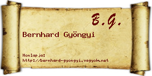Bernhard Gyöngyi névjegykártya
