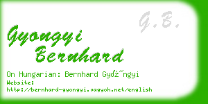 gyongyi bernhard business card